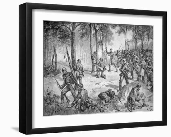 Confederate Attack at the Battle of Gettysburg, 1863-American School-Framed Giclee Print