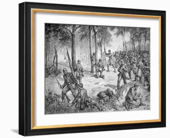 Confederate Attack at the Battle of Gettysburg, 1863-American School-Framed Giclee Print