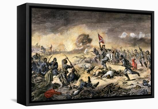 Confederate Charge against African-American Union Soldiers at the Battle of the Crater-null-Framed Premier Image Canvas