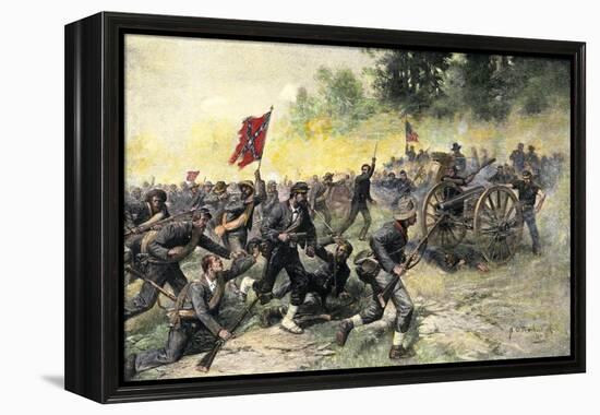 Confederate Charge Up Little Round Top, Battle of Gettysburg, c.1863-null-Framed Premier Image Canvas