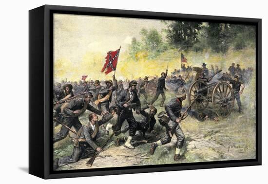 Confederate Charge Up Little Round Top, Battle of Gettysburg, c.1863-null-Framed Premier Image Canvas