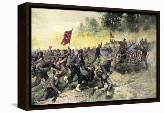 Confederate Charge Up Little Round Top, Battle of Gettysburg, c.1863-null-Framed Premier Image Canvas