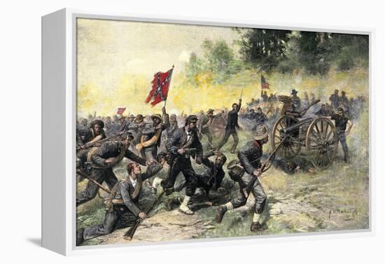 Confederate Charge Up Little Round Top, Battle of Gettysburg, c.1863-null-Framed Premier Image Canvas