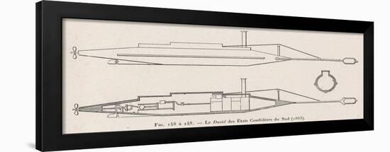 Confederate David Submarine-null-Framed Art Print