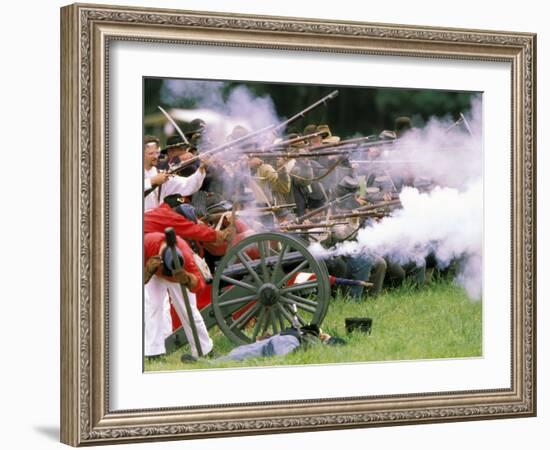 Confederate Fusillade Civil War Reenactment, Ferndale, Washington, USA-William Sutton-Framed Photographic Print