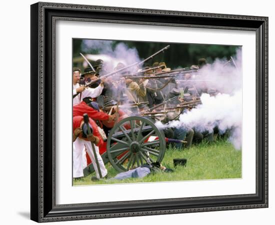 Confederate Fusillade Civil War Reenactment, Ferndale, Washington, USA-William Sutton-Framed Photographic Print