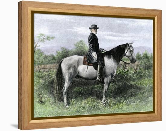 Confederate General Robert E. Lee on His Favorite War-Horse, Traveler-null-Framed Premier Image Canvas