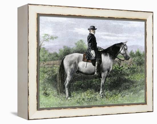 Confederate General Robert E. Lee on His Favorite War-Horse, Traveler-null-Framed Premier Image Canvas
