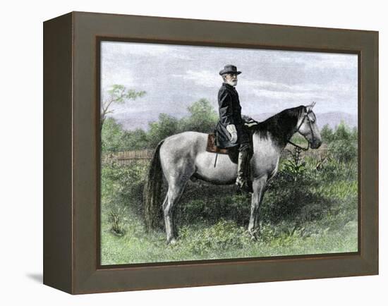 Confederate General Robert E. Lee on His Favorite War-Horse, Traveler-null-Framed Premier Image Canvas