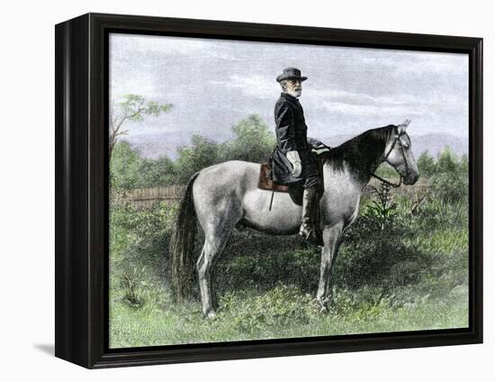 Confederate General Robert E. Lee on His Favorite War-Horse, Traveler-null-Framed Premier Image Canvas