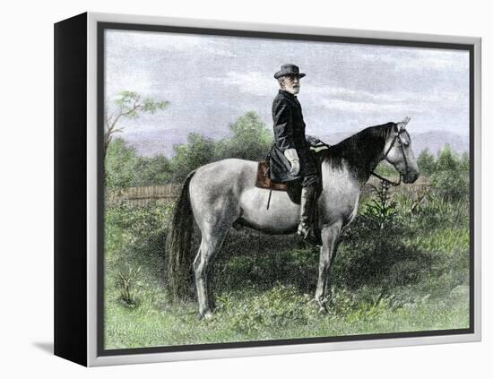 Confederate General Robert E. Lee on His Favorite War-Horse, Traveler-null-Framed Premier Image Canvas