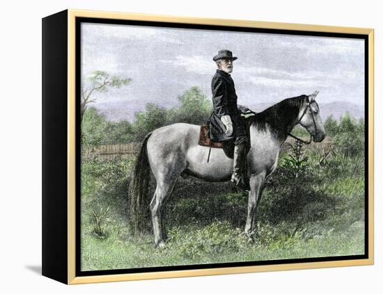 Confederate General Robert E. Lee on His Favorite War-Horse, Traveler-null-Framed Premier Image Canvas