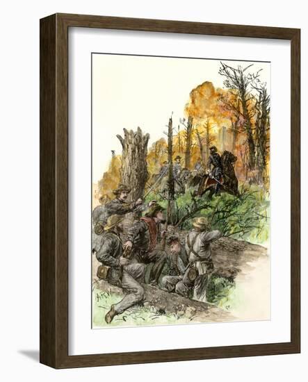 Confederate General Stonewall Jackson Mortally Wounded at the Battle of Chancellorsville, c.1863-null-Framed Giclee Print