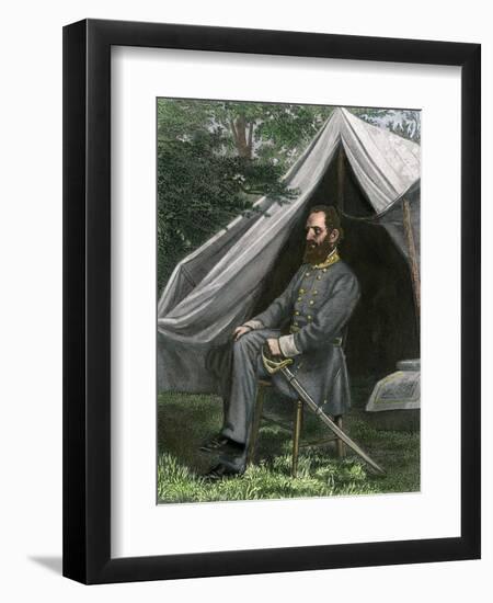 Confederate General Thomas J. (Stonewall) Jackson at His Field Headquarters, Civil War-null-Framed Giclee Print
