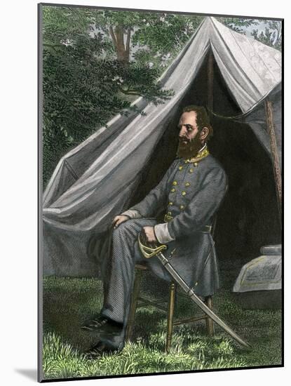Confederate General Thomas J. (Stonewall) Jackson at His Field Headquarters, Civil War-null-Mounted Giclee Print
