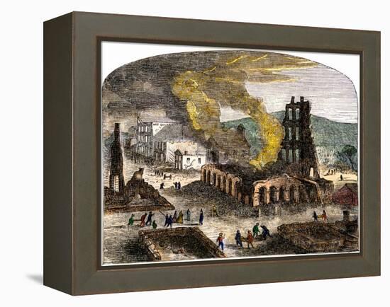 Confederate Quantrill Raid Burns Lawrence, Kansas, 1863-null-Framed Premier Image Canvas