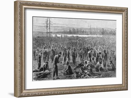 Confederate Soldiers at Prison Camp-null-Framed Giclee Print