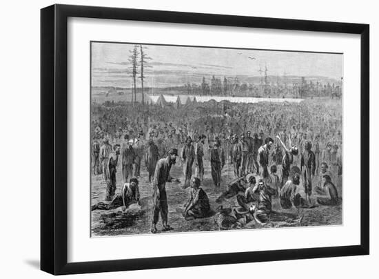 Confederate Soldiers at Prison Camp-null-Framed Giclee Print