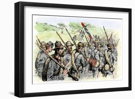 Confederate Troops on the March, American Civil War-null-Framed Giclee Print