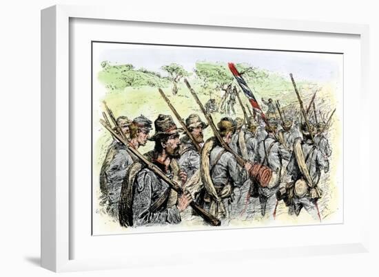 Confederate Troops on the March, American Civil War-null-Framed Giclee Print