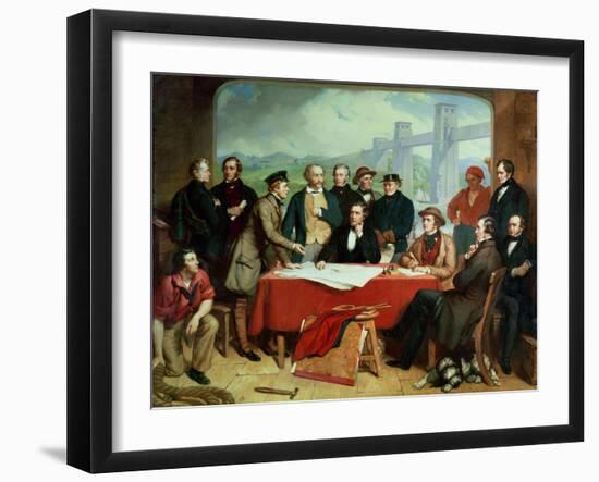Conference of Engineers at Britannia Bridge, circa 1850-John Seymour Lucas-Framed Giclee Print