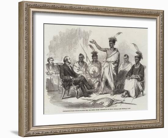 Conference of Kaw Indians (Kansas) with the United States' Commissioner of Indian Affairs-null-Framed Giclee Print