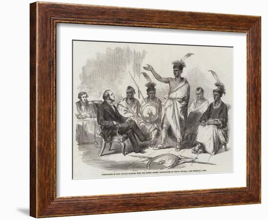 Conference of Kaw Indians (Kansas) with the United States' Commissioner of Indian Affairs-null-Framed Giclee Print