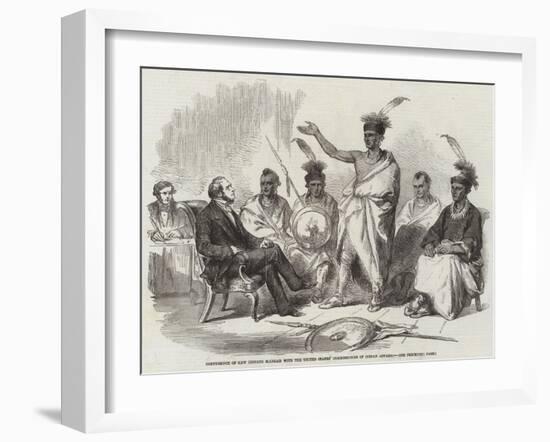 Conference of Kaw Indians (Kansas) with the United States' Commissioner of Indian Affairs-null-Framed Giclee Print