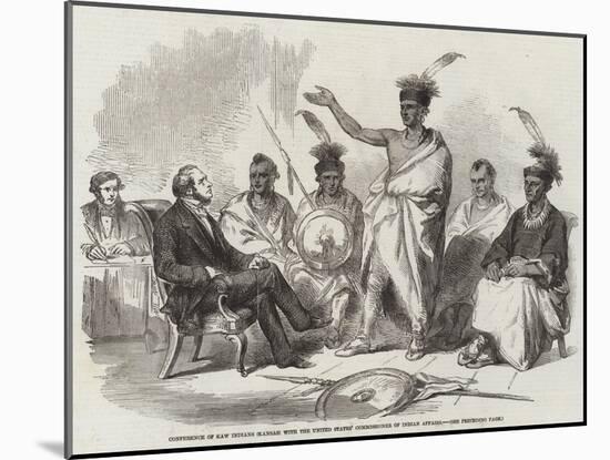 Conference of Kaw Indians (Kansas) with the United States' Commissioner of Indian Affairs-null-Mounted Giclee Print