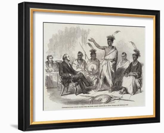 Conference of Kaw Indians (Kansas) with the United States' Commissioner of Indian Affairs-null-Framed Giclee Print