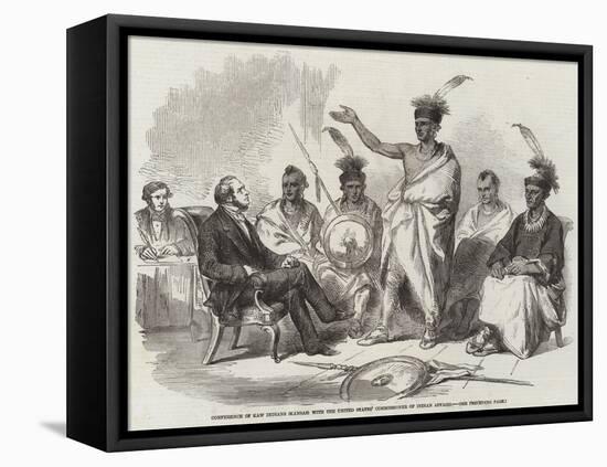 Conference of Kaw Indians (Kansas) with the United States' Commissioner of Indian Affairs-null-Framed Premier Image Canvas