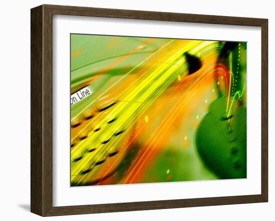 Conference Phone and Computer Mouse-null-Framed Photographic Print