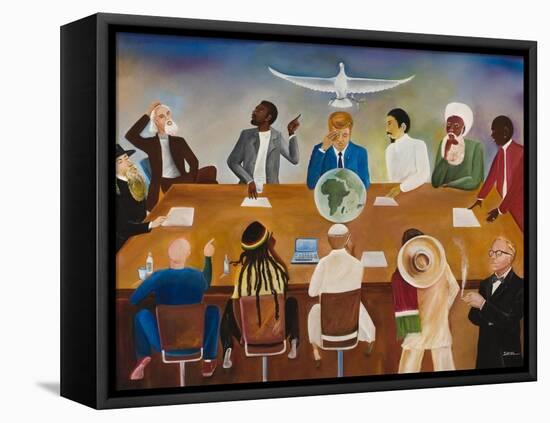 Conference Table-Ikahl Beckford-Framed Premier Image Canvas