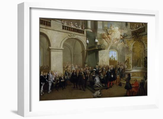 Conferring of the Order of the Holy Spirit in the Chapel of Versailles, June 3, 1724-Nicolas Lancret-Framed Giclee Print