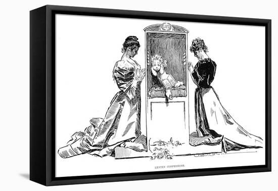 Confessions, 1894-Charles Dana Gibson-Framed Premier Image Canvas