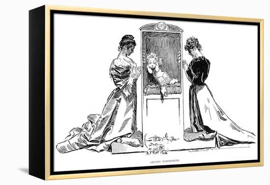 Confessions, 1894-Charles Dana Gibson-Framed Premier Image Canvas