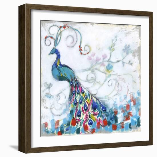 Confetti Peacock II-Jennifer Goldberger-Framed Premium Giclee Print