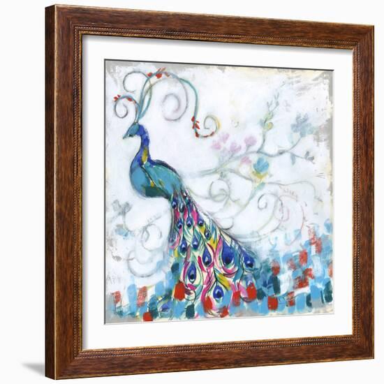 Confetti Peacock II-Jennifer Goldberger-Framed Premium Giclee Print