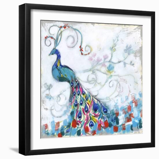 Confetti Peacock II-Jennifer Goldberger-Framed Premium Giclee Print