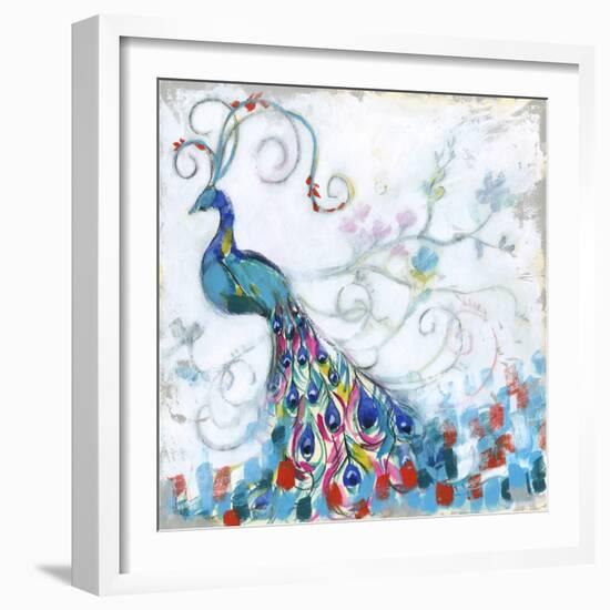 Confetti Peacock II-Jennifer Goldberger-Framed Premium Giclee Print