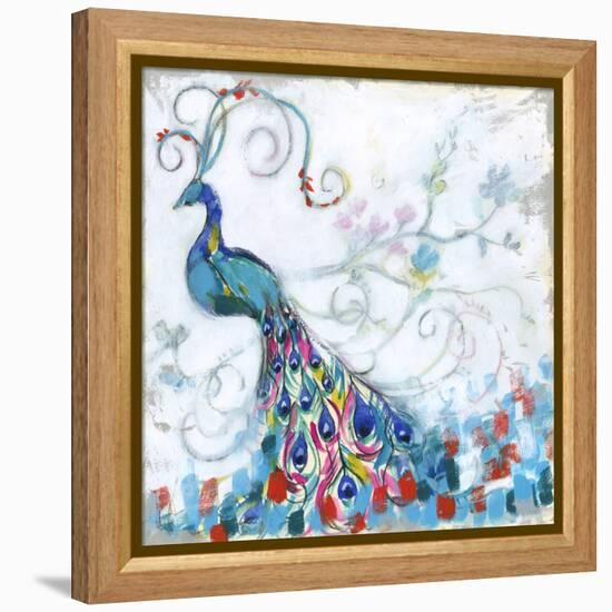 Confetti Peacock II-Jennifer Goldberger-Framed Stretched Canvas