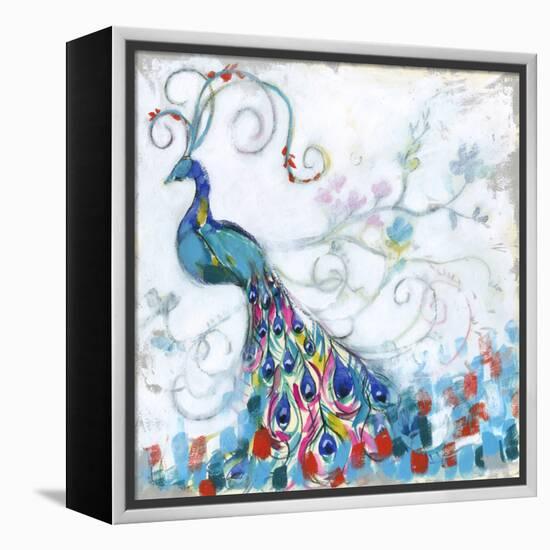 Confetti Peacock II-Jennifer Goldberger-Framed Stretched Canvas