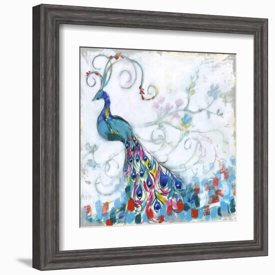 Confetti Peacock II-Jennifer Goldberger-Framed Art Print