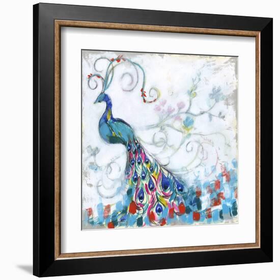 Confetti Peacock II-Jennifer Goldberger-Framed Art Print