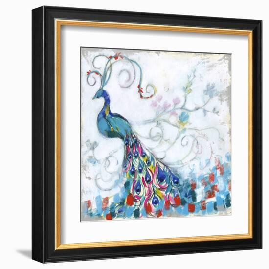 Confetti Peacock II-Jennifer Goldberger-Framed Art Print