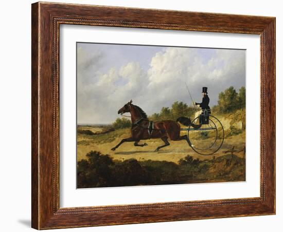 Confidence, Drawing a Gig Driven by a Groom, Dated 1842-John Frederick Herring I-Framed Giclee Print