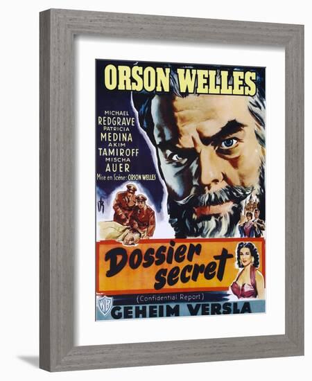 Confidential Report, (AKA Mr. Arkadin, Aka Dossier Secret), Belgian Poster Art, 1955-null-Framed Art Print