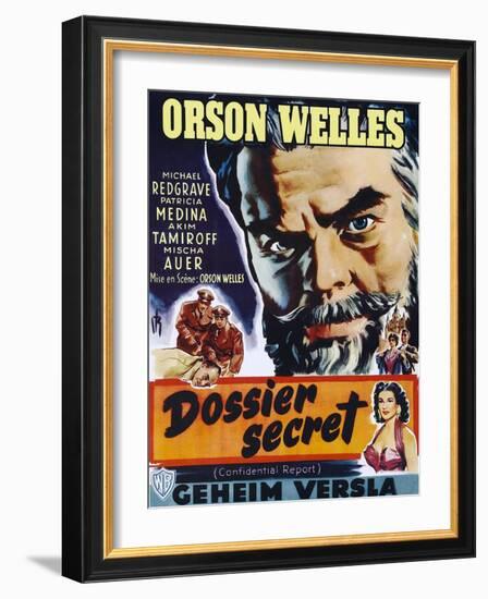 Confidential Report, (AKA Mr. Arkadin, Aka Dossier Secret), Belgian Poster Art, 1955-null-Framed Art Print