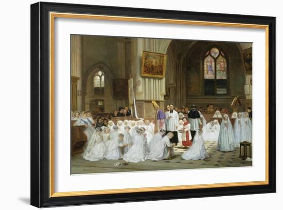 Confirmation at Villiers Le Bel-Theophile Emmanuel Duverger-Framed Giclee Print