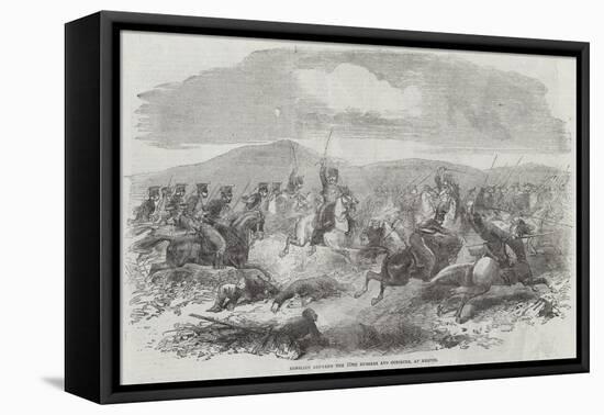 Conflict Between the 10th Hussars and Cossacks, at Kertch-null-Framed Premier Image Canvas